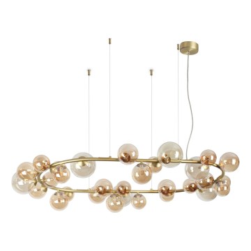Ideal Lux - LED csillár kábelen PERLAGE 30xG9/3W/230V 143 cm arany/füstös bézs
