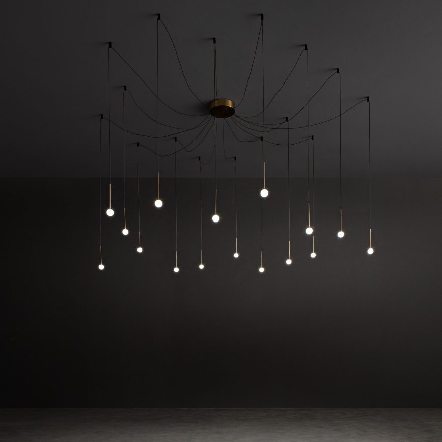 Ideal Lux - LED csillár kábellel LUCCIOLA 16xLED/16W/230V CRI 90 pókszerű, sárgaréz