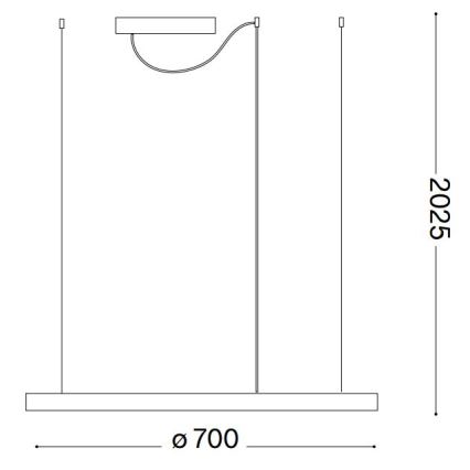 Ideal Lux - LED dimmelhető függőlámpa kábellel ORACLE SLIM LED/40W/230V 3000K CRI 90 átmérő 70 cm fehér