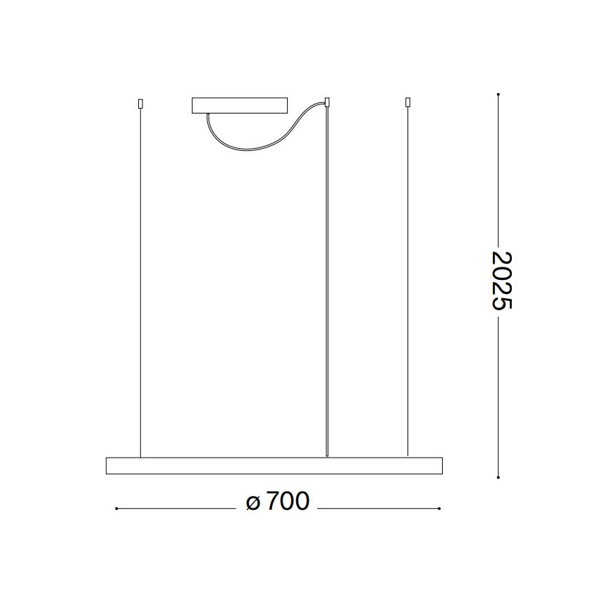 Ideal Lux - LED dimmelhető függőlámpa kábellel ORACLE SLIM LED/40W/230V 3000K CRI 90 átmérő 70 cm fehér