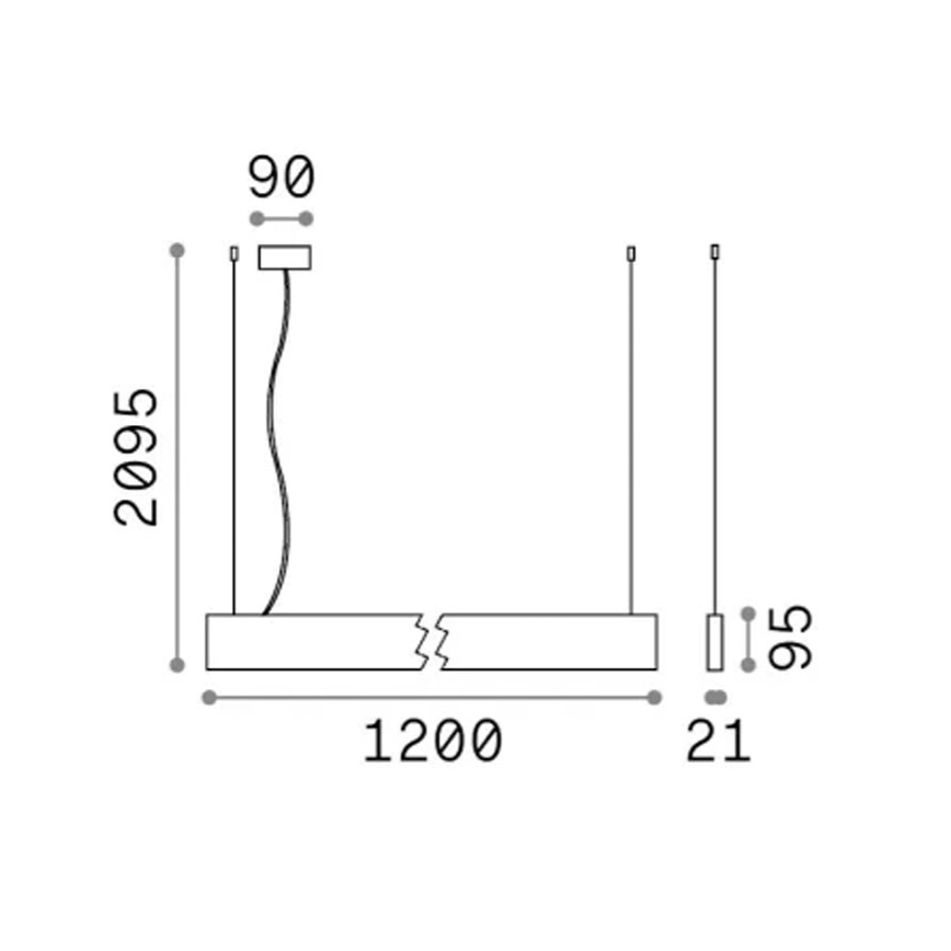 Ideal Lux - LED csillár kábellel STEEL LED/29W/230V 4000K CRI 90 120 cm fekete