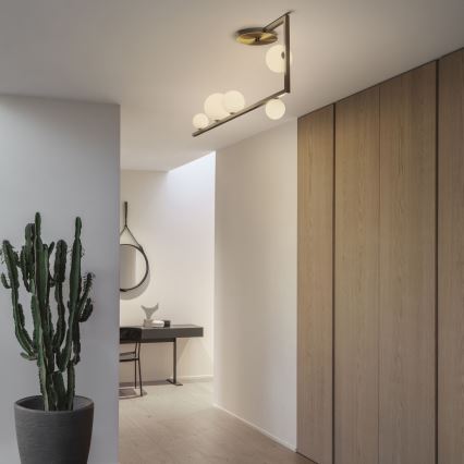 Ideal Lux - LED Csillár rúdon BIRDS 5xG9/3W/230V fekete/arany