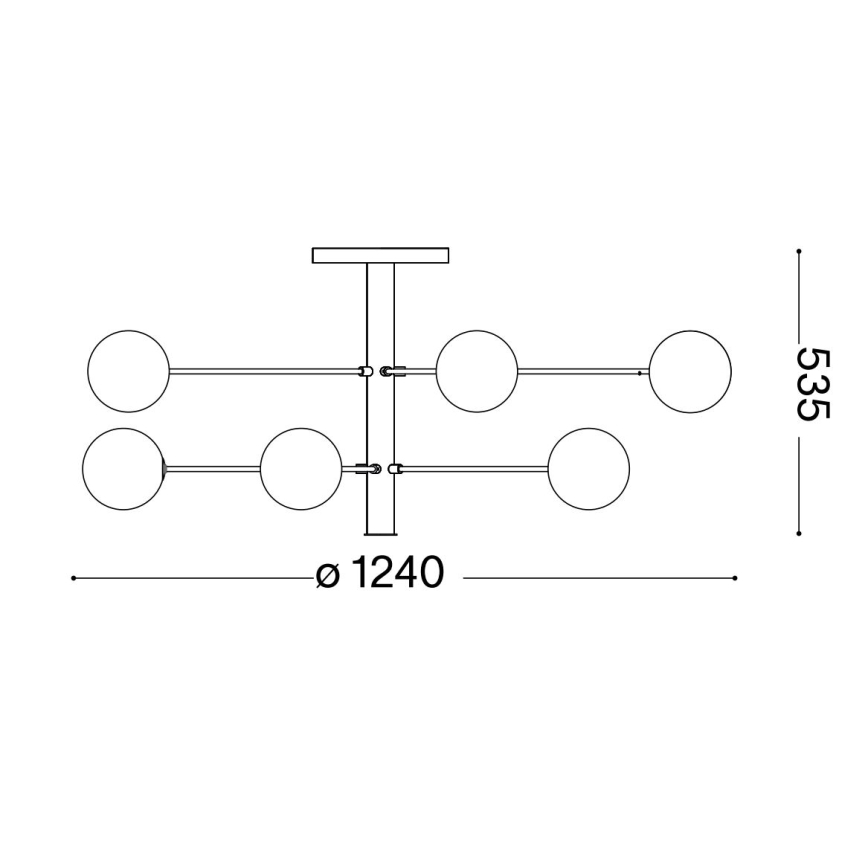 Ideal Lux - LED Csillár rúdon COSMOPOLITAN 10xG9/3W/230V átm. 124 cm fekete