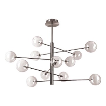 Ideal Lux - LED Csillár rúdon EQUINOXE 12xG4/2W/230V átm. 128,1 cm fényezett króm/füstös