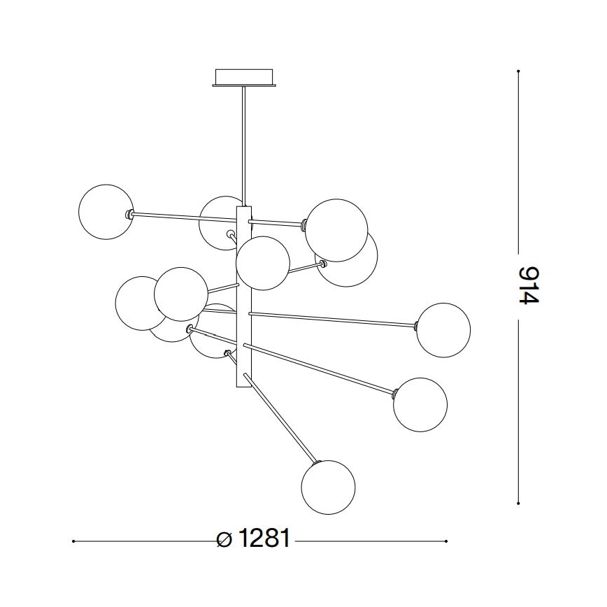 Ideal Lux - LED Csillár rúdon EQUINOXE 12xG4/2W/230V átm. 128,1 cm fényezett króm/füstös