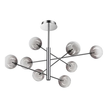 Ideal Lux - LED Csillár rúdon EQUINOXE 8xG4/2W/230V átm. 128 cm fényezett króm/füstös