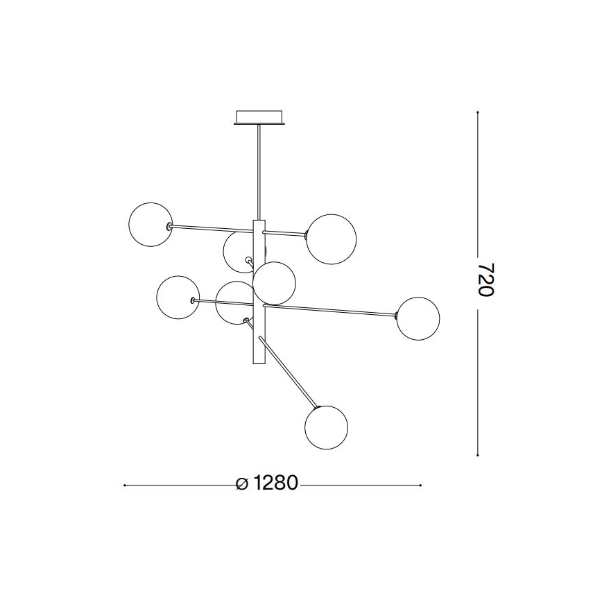 Ideal Lux - LED Csillár rúdon EQUINOXE 8xG4/2W/230V átm. 128 cm fényezett króm/füstös