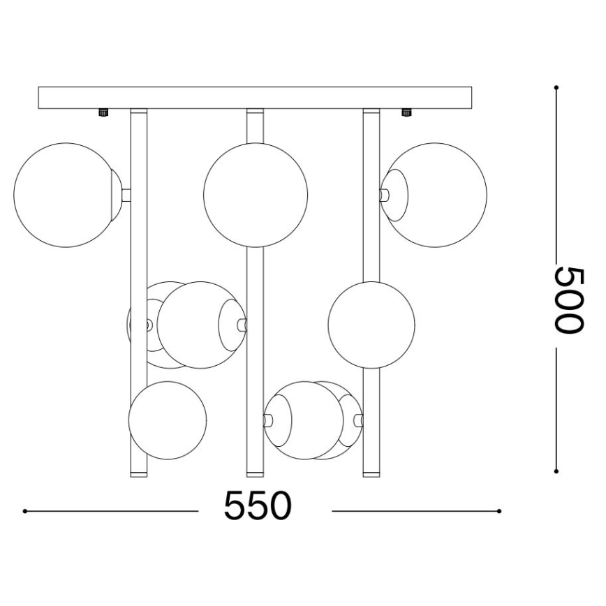Ideal Lux - LED Csillár rúdon PERLAGE 9xG9/3W/230V átm. 55 cm arany/fehér