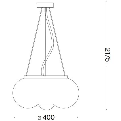 Ideal Lux - LED Csillár zsinóron ARIZONA 3xGX53/9W/230V átm. 40 cm fehér