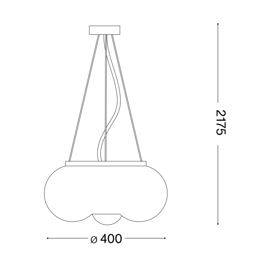 Ideal Lux - LED Csillár zsinóron ARIZONA 3xGX53/9W/230V átm. 40 cm fehér