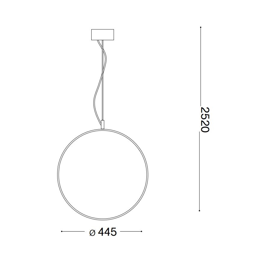 Ideal Lux - LED Csillár zsinóron CIRCUS LED/29W/230V átm. 44 cm CRI 90 fekete