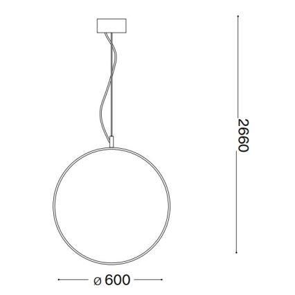 Ideal Lux - LED Csillár zsinóron CIRCUS LED/33W/230V átm. 60 cm CRI 90 fekete