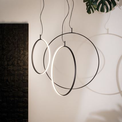 Ideal Lux - LED Csillár zsinóron CIRCUS LED/36W/230V átm. 74,5 cm CRI 90 fekete