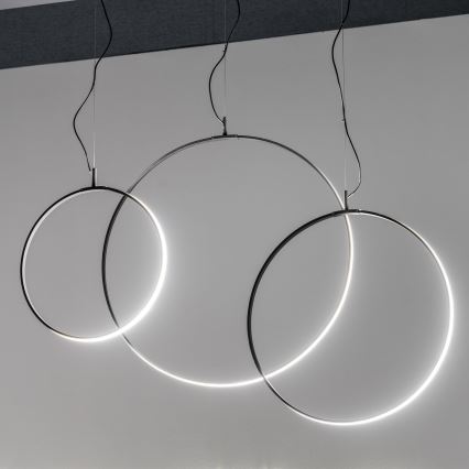 Ideal Lux - LED Csillár zsinóron CIRCUS LED/36W/230V átm. 74,5 cm CRI 90 fekete