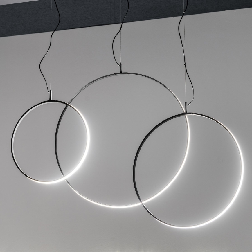 Ideal Lux - LED Csillár zsinóron CIRCUS LED/36W/230V átm. 74,5 cm CRI 90 fekete