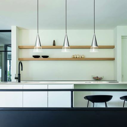 Ideal Lux - LED Csillár zsinóron CONO 1xGU10/7W/230V átm. 15 cm CRI 90 fényezett króm