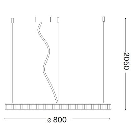 Ideal Lux - LED Csillár zsinóron CROWN LED/42W/230V 3000K átm. 80 cm CRI 90 réz