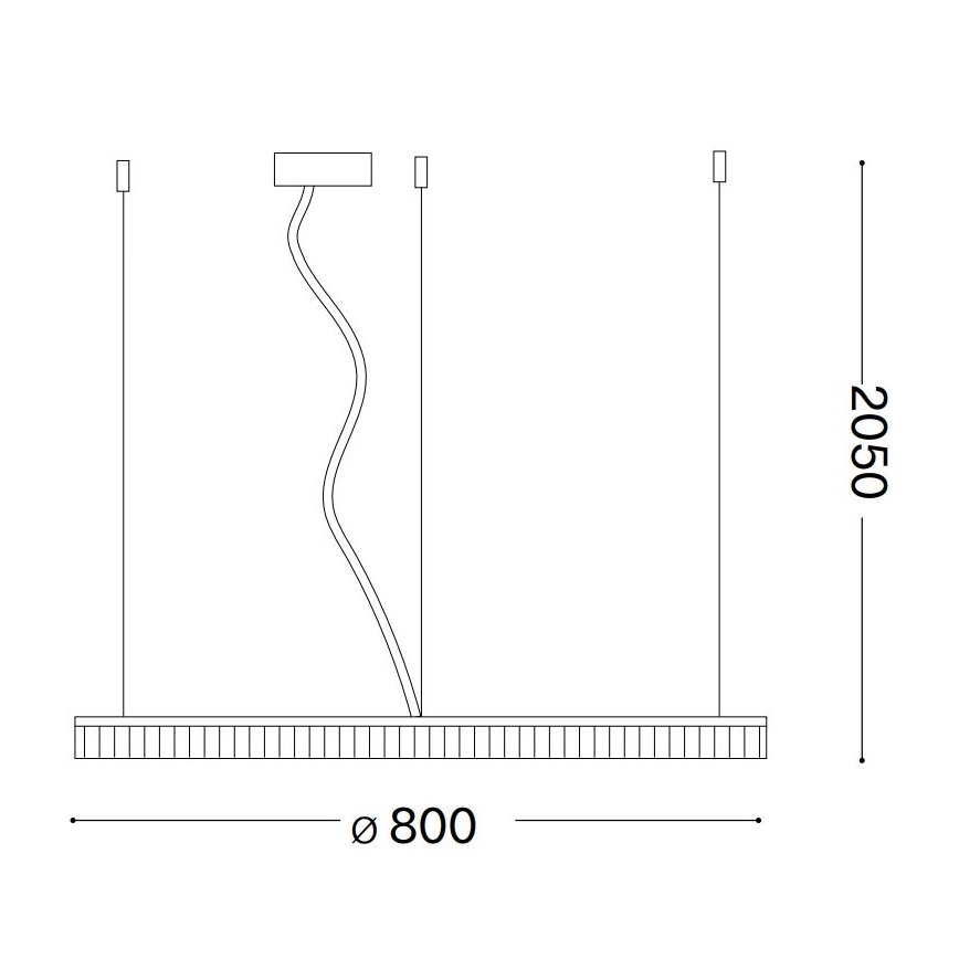 Ideal Lux - LED Csillár zsinóron CROWN LED/42W/230V 3000K átm. 80 cm CRI 90 réz