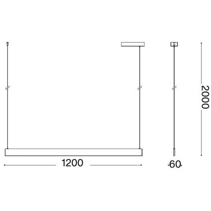 Ideal Lux - LED Csillár zsinóron DESK LED/36W/230V 120 cm CRI 90 fehér