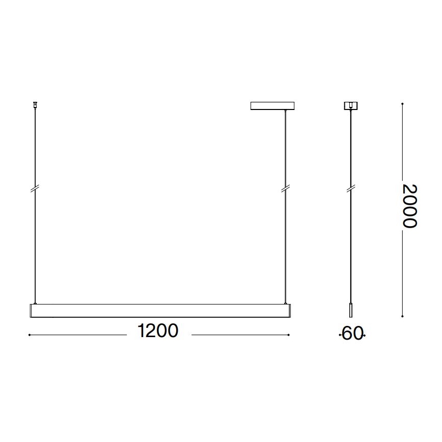 Ideal Lux - LED Csillár zsinóron DESK LED/36W/230V 120 cm CRI 90 fehér
