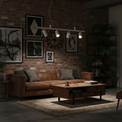 Ideal Lux - LED Csillár zsinóron DYNAMITE 4xGU10/7W/230V CRI 90 fehér