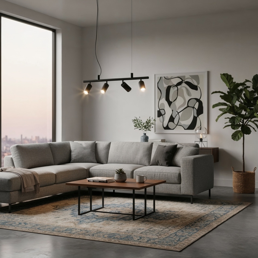 Ideal Lux - LED Csillár zsinóron DYNAMITE 4xGU10/7W/230V CRI 90 fekete