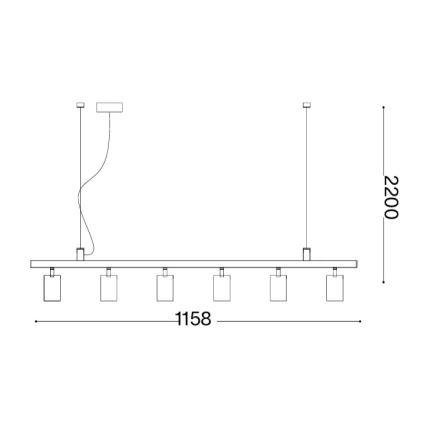 Ideal Lux - LED csillár zsinóron DYNAMITE 6xGU10/7W/230V CRI 90 fehér