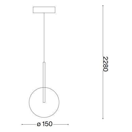 Ideal Lux - LED Csillár zsinóron EQUINOXE 1xG4/2W/230V átm. 15 cm réz/átlátszó
