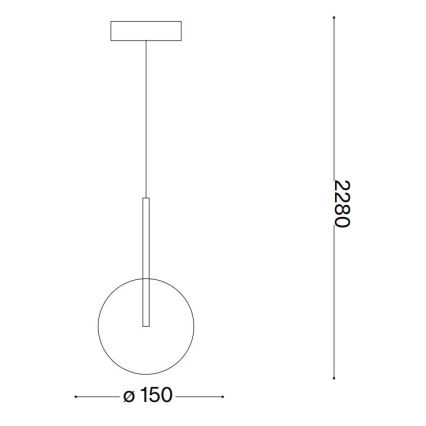 Ideal Lux - LED Csillár zsinóron EQUINOXE 1xG4/2W/230V átm. 15 cm réz/átlátszó