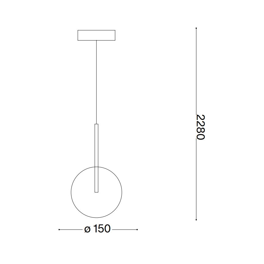 Ideal Lux - LED Csillár zsinóron EQUINOXE 1xG4/2W/230V átm. 15 cm réz/átlátszó