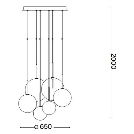 Ideal Lux - LED Csillár zsinóron EQUINOXE 6xG4/2W/230V átm. 65 cm fényezett króm/füstös