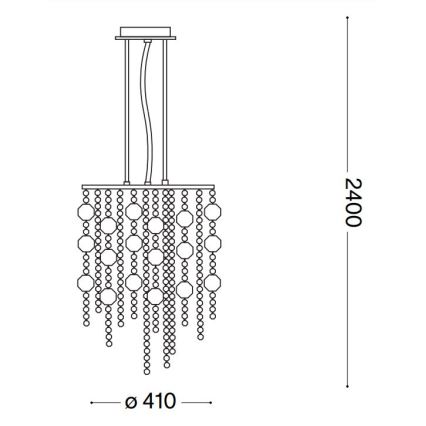 Ideal Lux - LED kristály csillár zsinóron EVASIONE 8xG9/3W/230V átm. 41 cm fényezett króm