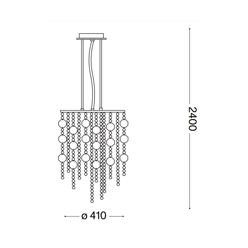 Ideal Lux - LED kristály csillár zsinóron EVASIONE 8xG9/3W/230V átm. 41 cm fényezett króm