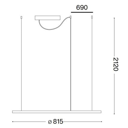Ideal Lux - LED Csillár zsinóron HULAHOOP LED/39W/230V 3000K átm. 81,5 cm CRI 90 fehér