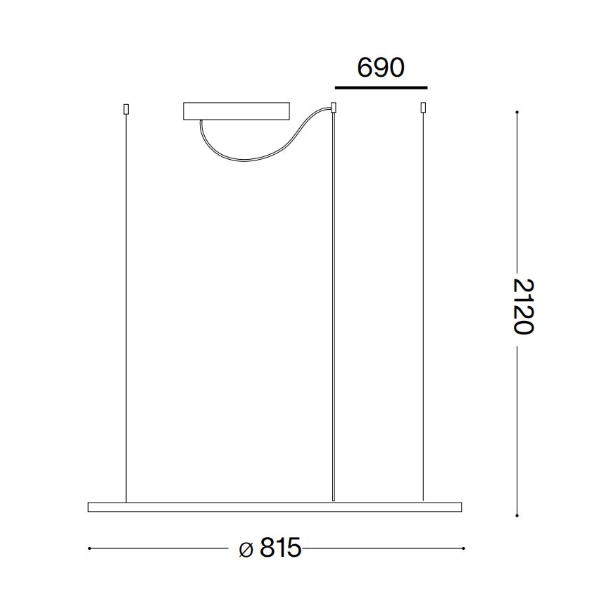 Ideal Lux - LED Csillár zsinóron HULAHOOP LED/39W/230V 3000K átm. 81,5 cm CRI 90 fehér