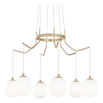 Ideal Lux - LED Csillár zsinóron KAROUSEL 6xG9/3W/230V átm. 72 cm réz