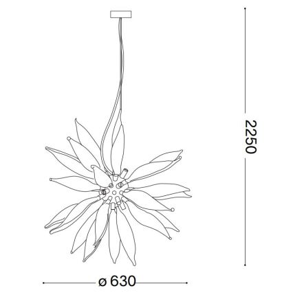 Ideal Lux - LED Csillár zsinóron LEAVES 8xG9/3W/230V átm. 63 cm fehér