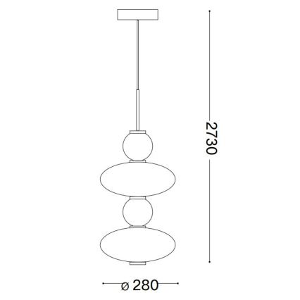 Ideal Lux - LED Csillár zsinóron LUMIERE LED/34W/230V