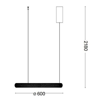 Ideal Lux - LED Csillár zsinóron MIRACLE LED/37W/230V átm. 60 cm CRI 90 matt króm