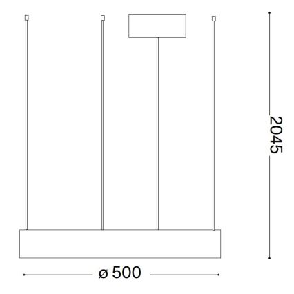 Ideal Lux - LED Csillár zsinóron ORACLE LED/28W/230V 3000K átm. 50 cm CRI 90 fekete