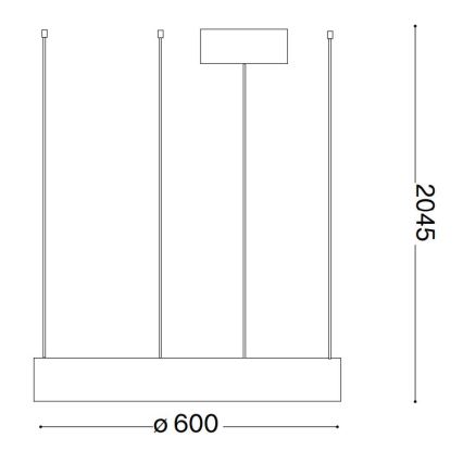 Ideal Lux - LED Csillár zsinóron ORACLE LED/33W/230V 3000K átm. 60 cm CRI 90 fehér
