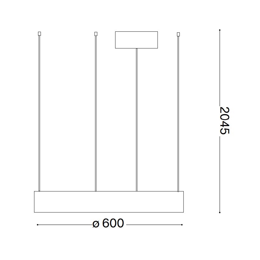 Ideal Lux - LED Csillár zsinóron ORACLE LED/33W/230V 3000K átm. 60 cm CRI 90 fekete