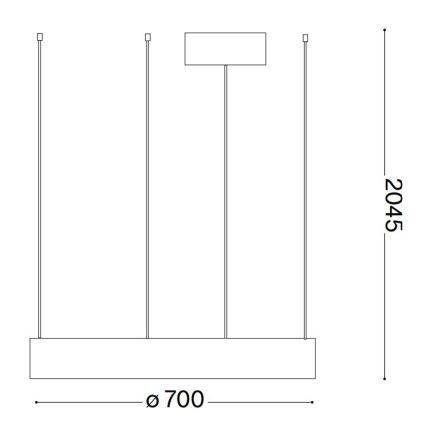 Ideal Lux - LED Csillár zsinóron ORACLE LED/35W/230V 3000K átm. 70 cm CRI 90 fekete