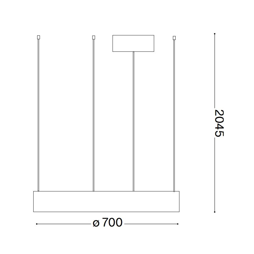 Ideal Lux - LED Csillár zsinóron ORACLE LED/35W/230V 3000K átm. 70 cm CRI 90 fekete