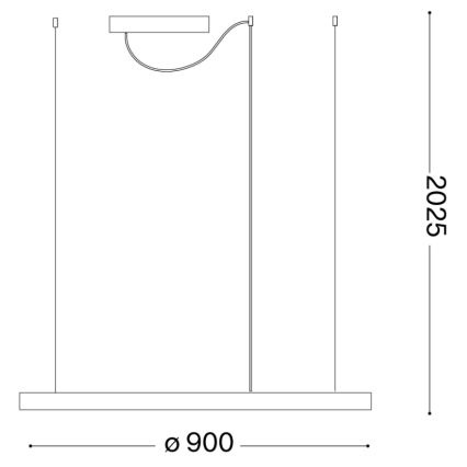 Ideal Lux - LED Csillár zsinóron ORACLE LED/55W/230V 3000K átm. 90 cm fehér