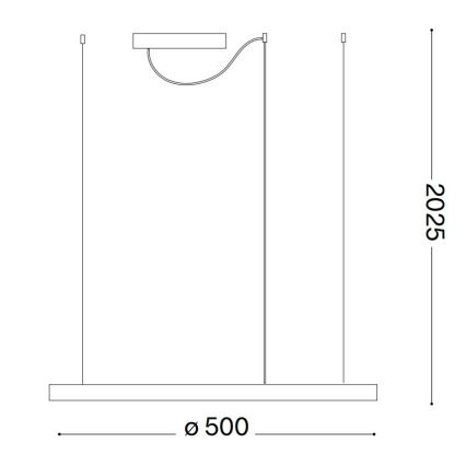 Ideal Lux - LED dimmelhető csillár zsinóron ORACLE SLIM LED/29W/230V 3000K átm. 50 cm fekete