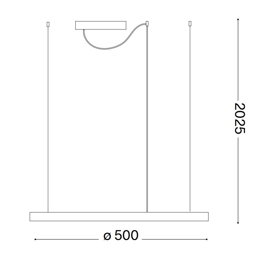 Ideal Lux - LED dimmelhető csillár zsinóron ORACLE SLIM LED/29W/230V 3000K átm. 50 cm fekete