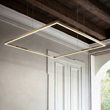 Ideal Lux - LED csillár zsinóron ORACLE SLIM LED/53W/230V 3000K CRI 90 90x90 cm arany