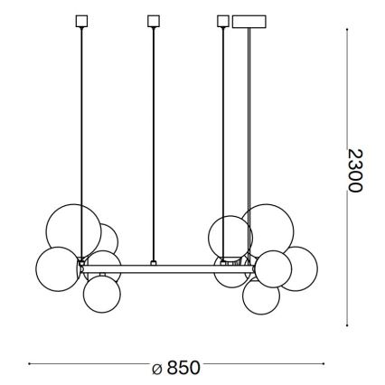 Ideal Lux - LED Csillár zsinóron PERLAGE 14xG9/3W/230V átm. 85 cm arany/fehér