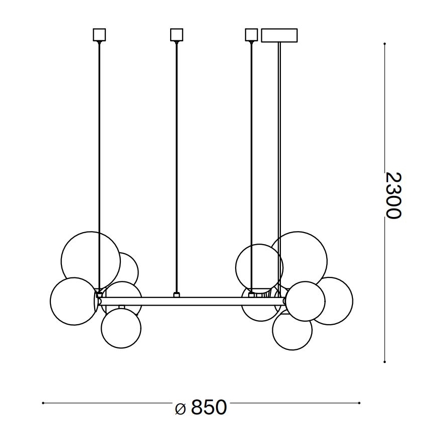 Ideal Lux - LED Csillár zsinóron PERLAGE 14xG9/3W/230V átm. 85 cm arany/füstös
